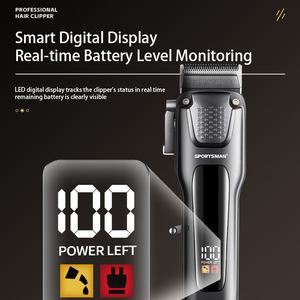 Cortadora de Pelo Profesional SPORTSMAN de Acero Inoxidable, <span class=keywords><strong>Afeitadora</strong></span> Eléctrica con Pantalla en Inglés, Longitudes de Corte Ajustables, 1500mAh, Uso Doméstico - Product Image 6