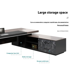 โต๊ะทำงานไม้เนื้อแข็งโต๊ะสำนักงานทันสมัยหรูหราทันสมัย - Product Image 4