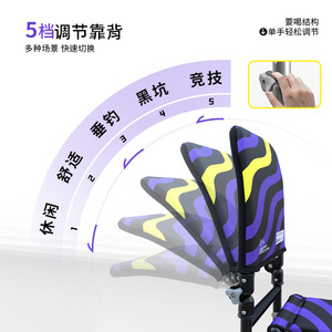 Folding Fishing Chair Carbon Steel Height Adjustable All Terrain Foldable Outdoor Use - Product Image 5