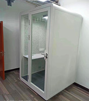 Cabine de bureau mobile insonorisée, cabines de bureau d'occasion à vendre, cabine téléphonique en verre feuilleté