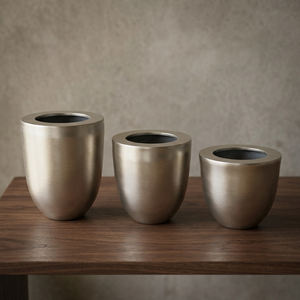Jarrón de Aluminio Crudo Niquelado - Product Image 3