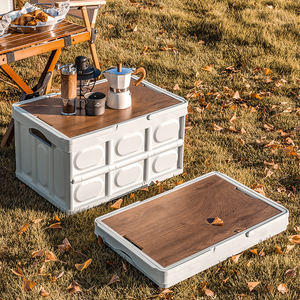 صندوق تخزين قابل للطي للتخييم في الهواء الطلق، منظم بلاستيكي صغير محمول، صندوق تخزين احتياطي للسيارة - Product Image 1