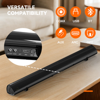 Système de barre de son home cinéma puissant OEM 80W, basses profondes, son surround, USB, AUX, ARC, 2.1CH, barre de son sans fil pour TV avec caisson de basses