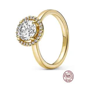 แหวนเงินสเตอริง925แหวนแม่รูปหัวใจคู่พร้อมแหวนคริสตัลสำหรับผู้หญิงเครื่องประดับของขวัญวันเกิด