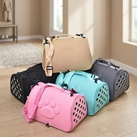 Sac à dos de transport pour animaux de compagnie, pliable, respirant, grande capacité, en tissu EVA, avec fermeture éclair, pour chiens et chats, laisse de sécurité pour les voyages