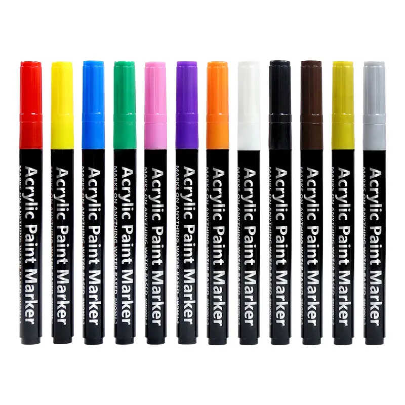 Custom 12 Colors Fine Tip Water-Based Colored art Marker Pen markers acrylic marker pen