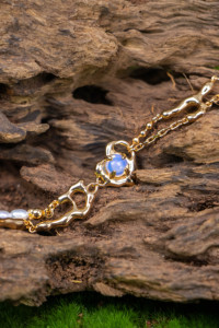 Bracelet pendentif en forme de cœur, plaqué or argenté + perles dorées opales, bijoux tendance classiques, cadeau pour femmes - Product Image 6