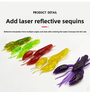 Leurre souple en PVC LOVITA Réaliste en forme de crevette 6g/8cm pour montage Texas, appât artificiel sans hameçons pour achigan et poisson mandarin - Product Image 6