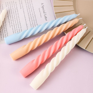 Huaming Cheap High Quality Spiral Stick <strong>Taper</strong> <strong>Candle</strong> Paraffin/Soy Wax Gradient Multicolor Twisted Scented <strong>Candles</strong> - Product Image 2