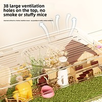 Cage à hamster en plastique, villa de luxe extra-large pour hamster doré, spacieuse, entièrement transparente, respirante, accessoires d'intérieur à clipser