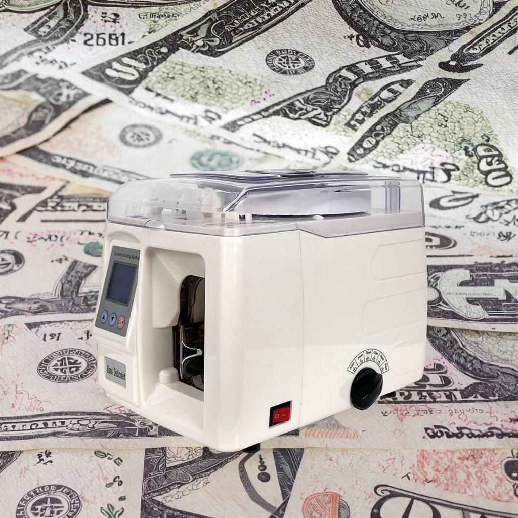 Most Popular Bank Use GB306 Financial Equipment Smart Bill Binding Machine Mini Strapping Currency Binder 3cm Width Paper Roll