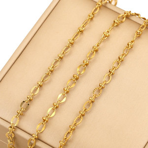 Cadena de Eslabones Tipo Barra por Metro |   Cadena de Eslabones Ovalados de Acero Inoxidable Chapada en Oro PVD de 18K para Hacer Joyas, Pulseras y Collares - Product Image 4