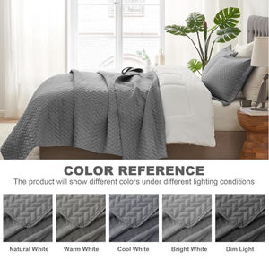 Grey Quilt Nữ Hoàng Kích thước <span class=keywords><strong>Chevron</strong></span> mô hình siêu âm tất cả các mùa bedspread Nữ Hoàng, mềm nhẹ coverlet <span class=keywords><strong>bedding</strong></span> <span class=keywords><strong>Set</strong></span> - Product Image 6