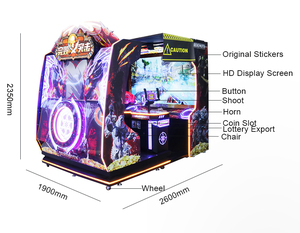 Máquina de juego de disparos arcade con tickets, máquina de tiro dinámico para parques de atracciones interiores, juego de disparos de <span class=keywords><strong>asalto</strong></span> de destrucción total - Product Image 3