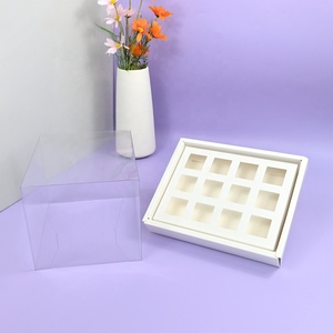 Xjh 6/12/24 Lỗ Rõ Ràng Nhựa Cupcake Tráng Miệng Shooter Hộp Mini Vuông Thông Tư Tráng Miệng Cup Bánh Hộp Cho Bánh Thực Phẩm - Product Image 3