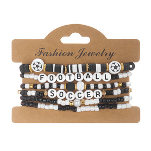 Braccialetti Sportivi con Perline Daisy per <span class=keywords><strong>Calcio</strong></span>, Baseball, Football, Pallavolo, Basket, Gioielli Impilabili per Tifosi, Regali per Feste Sportive - Product Image 5