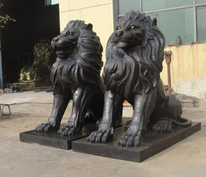 Özel yapılmış büyük cilalı bronz ayakta aslan heykeli el oyması modeli açık bahçe süs ev dekorasyon - Product Image 4