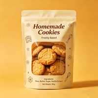 Sacs à fermeture éclair autoportants personnalisés en MOPP/PET/PE de qualité alimentaire avec fenêtre visible, thermoscellables, adaptés à l'emballage des biscuits