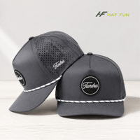 Casquette de baseball personnalisée de haute qualité à 5 panneaux, 100% nylon, logo brodé, imperméable, avec trous découpés au laser, pour le golf
