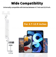 Support de tablette rotatif à 360° pour tablettes et smartphones de 4 à 14 pouces, support de bureau en alliage d'aluminium, hauteur réglable, boîte incluse