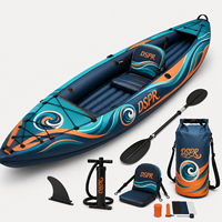 Kayak gonflable en gros avec logo personnalisé, bateau de tourisme biplace avec plancher Drop Stitch pour la location en station et les revendeurs
