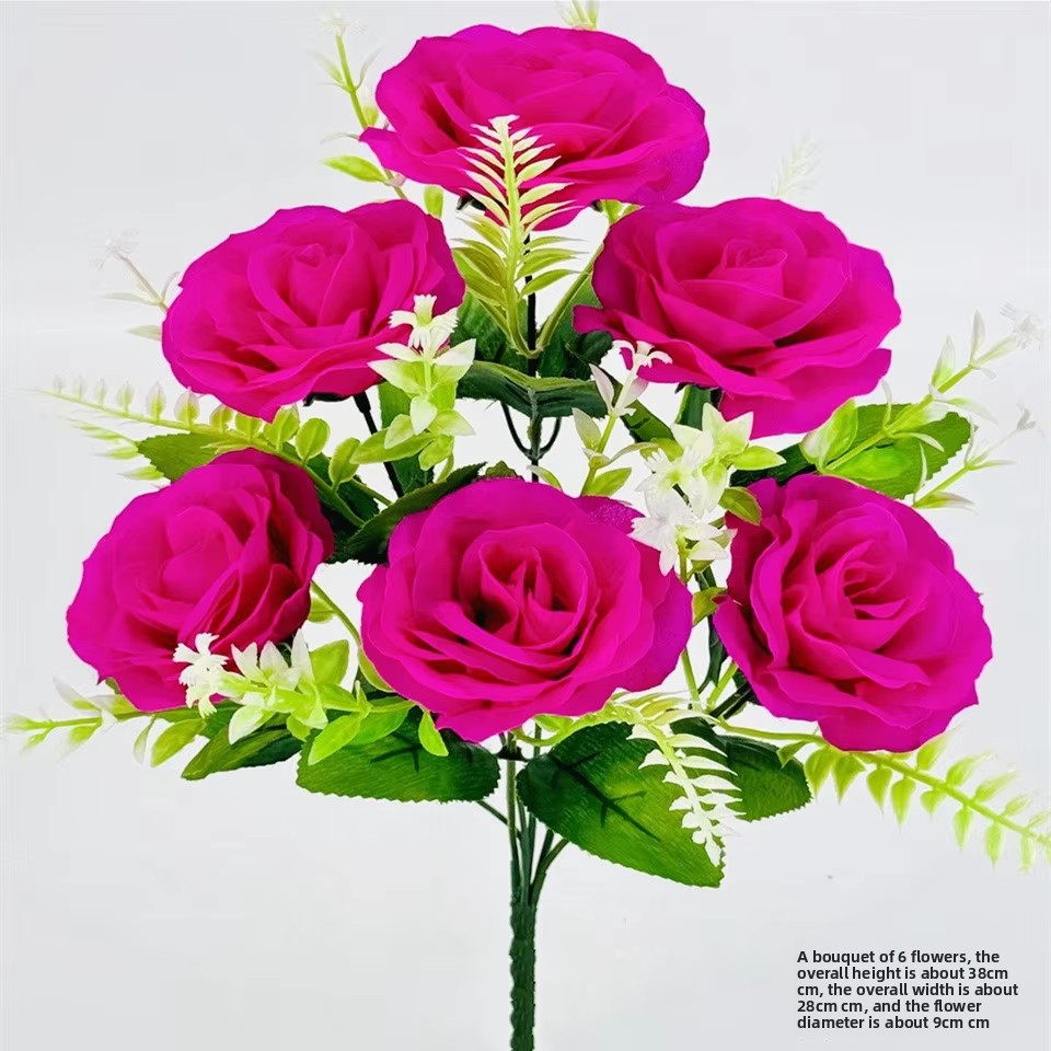 Single branch of happiness rose bright pink