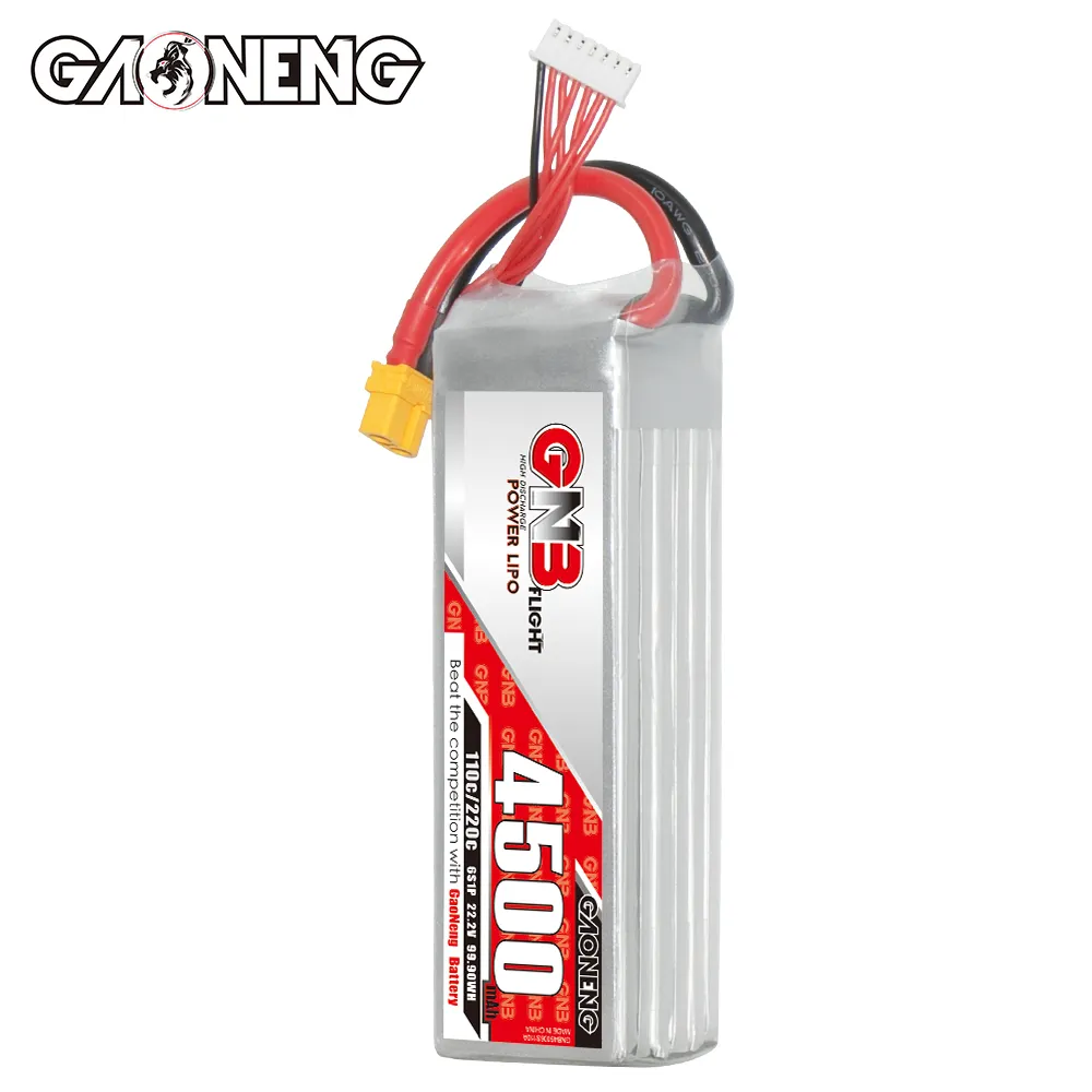 Gaoneng GNB 4500MAh 6S 22.2V 110C 220C Xt60 RC Lipo Pin 600Mm Đến 700Mm Máy bay Trực thăng 800Mm Warbirds Align 600 T-Rex 600 RC Không Khí