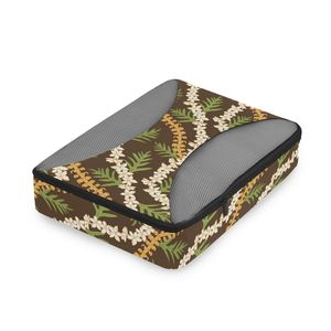 Cubos de Embalaje con Diseño de Helecho Hawaiano Pikake, Etiqueta Privada Personalizada, Juego de 4 Bolsas Organizadoras de Viaje para Guardar en la Maleta - Product Image 5