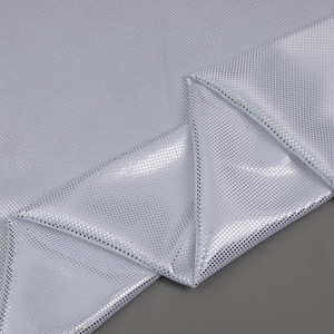 Grosir <span class=keywords><strong>Glitter</strong></span> holografis 100% Polyester pakaian renang logam Foil emas Laser penutup panggung peregangan Foil dicetak kain - Product Image 4