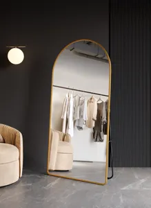 Arch Long Length Mural Decor Mirror Glass Modern Customized Shape Rectangle Stand Full Body Mirror Shower Bathroom Floor Mirror