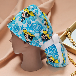 Cappelli Chirurgici con Coda di Cavallo, Fodera <span class=keywords><strong>in</strong></span> Raso, Logo Personalizzato, Chiusura a Laccetti, Cappelli da <span class=keywords><strong>Lavoro</strong></span> per Infermieri, Cappello da Infermiera con Bottoni per Uso Ospedaliero - Product Image 1