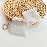 Sacs d'emballage cosmétiques et bijoux en PVC transparents personnalisés durables avec fermeture éclair, pochettes de luxe imprimées pour petits bijoux et boucles d'oreilles