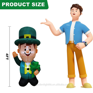 Luz LED de 4 pies con Alimentación por CC, Decoración Inflable de Leprechaun y Trébol de la Suerte para el Día de San Patricio, para Uso en Interiores y Exteriores, Hogar y Jardín - Product Image 2