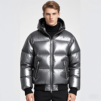 Veste matelassée brillante pour homme AQTQ, vente en gros, avec capuche, parka chaude d'hiver, manteau en duvet pour homme