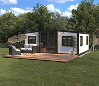 Maison conteneur pliable à double aile extensible, maison modulaire mobile en promotion, grand espace intérieur, résistante aux tremblements de terre de niveau 8 et au vent de niveau 10