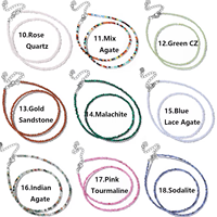 Collier en cristal fait main, perles miniatures facettées de 2 mm, colliers simples à petites perles, collier ras du cou, chaîne claviculaire, bijoux pour hommes et femmes