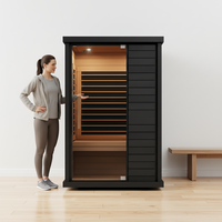Sauna de Infrarrojos Lejanos de Espectro Completo para 3 Personas, de Madera Maciza de Hemlock, Moderna, Apta para Villas y Apartamentos, con Bajo EMF, para Uso en Interiores, con Estufa de Vapor Seco