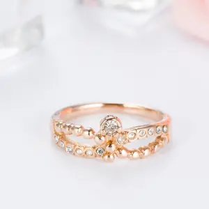 Korean rose gold mask diamond women&#39;s ring stainless steel fashion women&#39;s jewelry accessories factory outlet