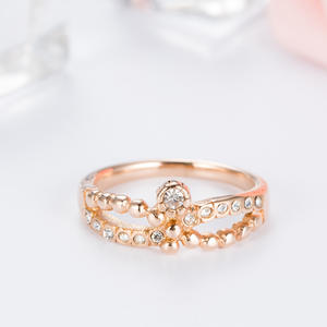 Máscara de oro rosa coreano, anillo de diamante para mujer, accesorios de joyería de moda para mujer de acero inoxidable, salida de fábrica - Product Image 1