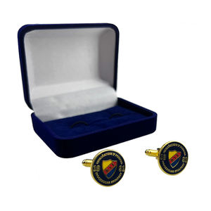 Boutons de manchette personnalisables en métal doré émaillé <span class=keywords><strong>avec</strong></span> logo, pour hommes, <span class=keywords><strong>avec</strong></span> nom et motif lion, vente en gros - Product Image 2