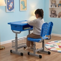 Ensemble de bureau et chaise d'écolier réglable, écologique et durable pour salles de classe et salons