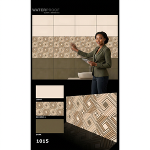Azulejos de Cerámica Rectificados Digitales Impermeables de 300x600mm con Acabado Brillante Efecto Madera para Baños, Exteriores e Interiores de Pasillos - Product Image 1