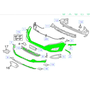 Cubierta de Parachoques Delantero Superior Sin Luces DRL, Parachoques Inferior con Rejilla Superior e Inferior con Soportes para Ford Edge 15-20 FT4Z17D957CAPTM-PFM, Venta al por Mayor - Product Image 4