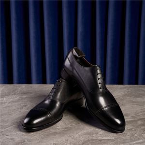 Zapatos Brogue Italianos Hechos a Mano para Hombre, con Cordones, Estilo Británico Formal de Negocios, con Punta, de Cuero Genuino, Antideslizantes y Ligeros para Boda - Product Image 4