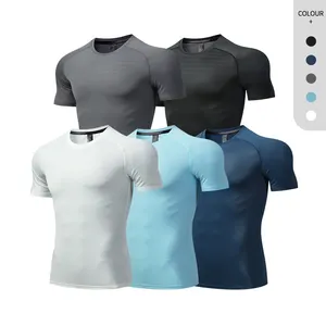 Summer Men's Compression Shirt Fitness Sports Running Tight Gym T Shirts Athletic Quick Dry Tops Tee