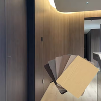 Panneaux en placage de bois et charbon de bambou, feuilles de PVC en cristal de carbone, alternative au panneau de particules co-extrudé pour la décoration murale intérieure