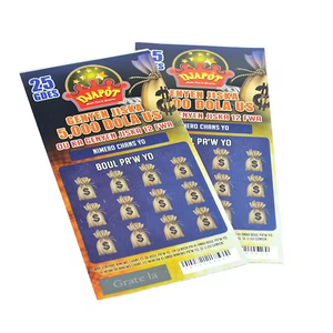 Bán buôn Scratch Off Xổ Số vé thẻ cào in ấn Nhà cung cấp thiết kế miễn phí tùy chỉnh chiến thắng thẻ cào xổ số trò chơi - Product Image 3
