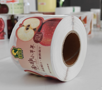 Watergedragen inktprint aardbeien fruit etiket sticker voorgedrukt fruit label zelfklevend productie-etiket voor vers fruit verpakking