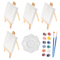 23pcs Enfants Garçons Filles DIY Mini Kit de Peinture sur Toile Art Studio Chevalet Planche de Peinture Pour Jouet Éducatif