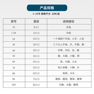 ผ้าพันแผลยืดหยุ่นหัวซิกคัง 1-10 ขนาด 56 นิ้ว ตาข่ายระบายอากาศสำหรับข้อต่อ นิ้วมือ ศีรษะ เข่า ข้อศอก - Product Image 1